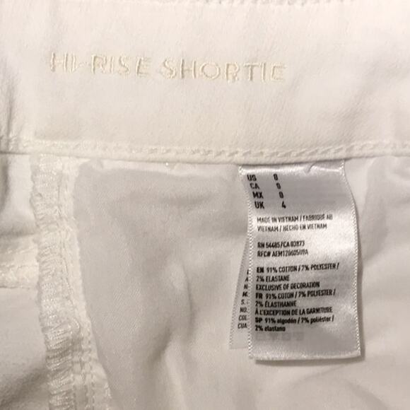 American Eagle Hi Rise Shortie Shorts White Super Super Stretch Denim - Picture 5 of 7